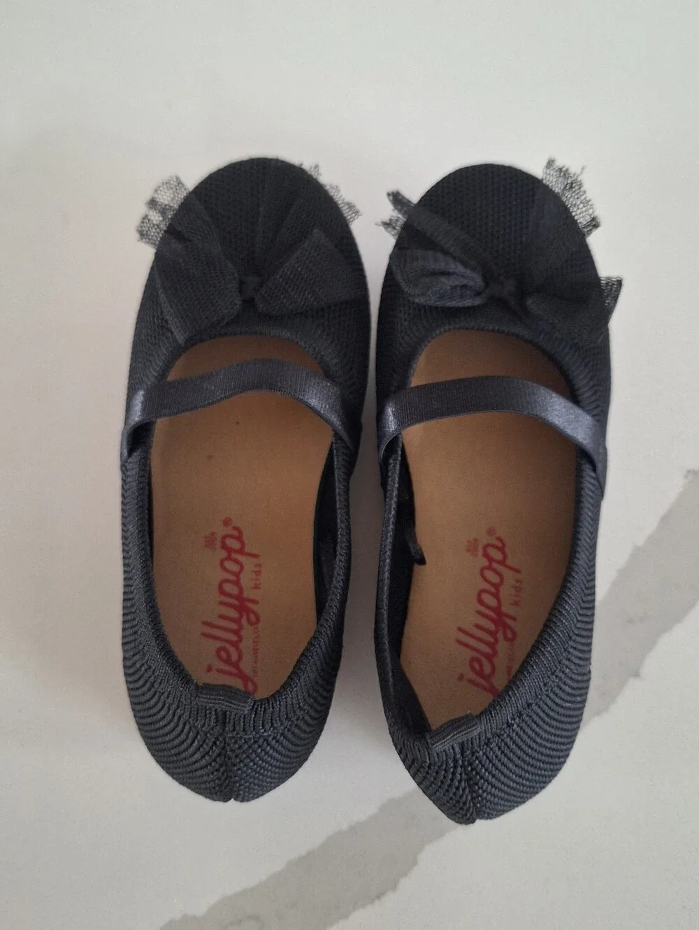 Jellypop Black Mary Jane Flats with Bow